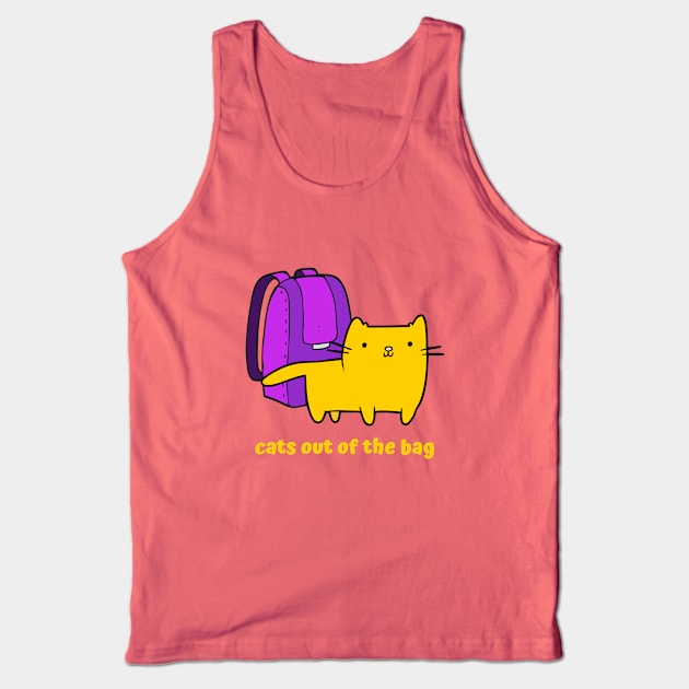 Cat Out of The Bag Tank Top by Craftee Designs